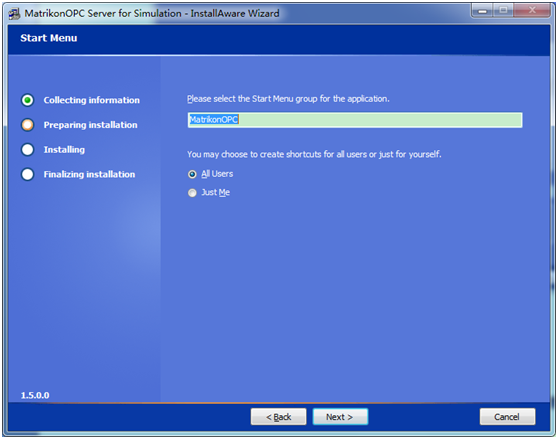 Create quick start icon